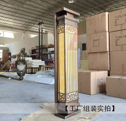 戶(hù)外鍍銅拉絲仿古銅云石墻壁燈工廠成品實(shí)拍圖片