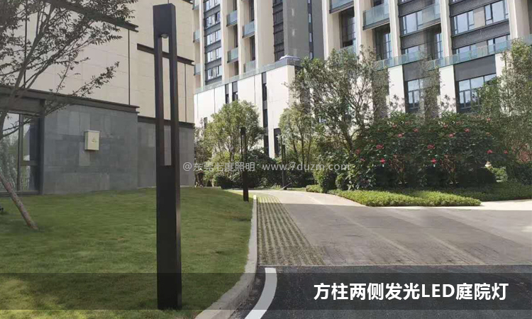 兩側照射光3米現代LED庭院燈小區(qū)安裝效果